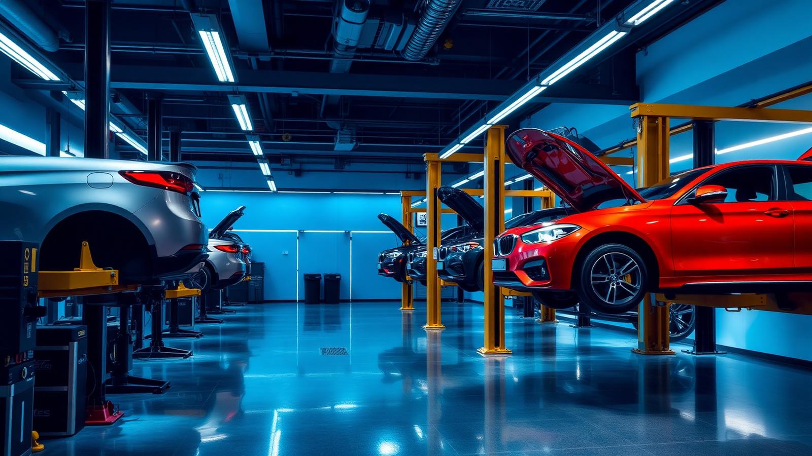 Modern independent auto repair shop